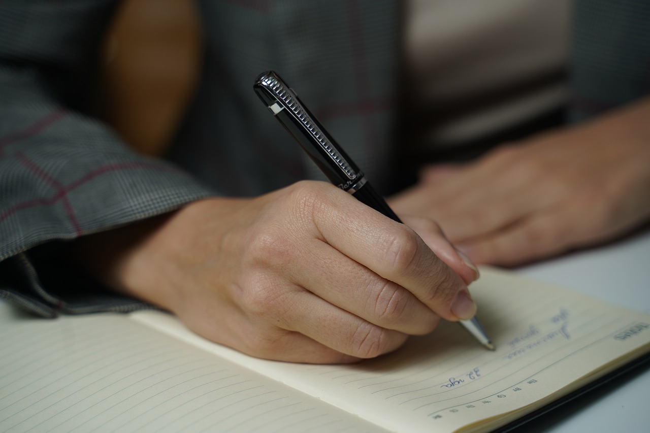 writing in a travel journal